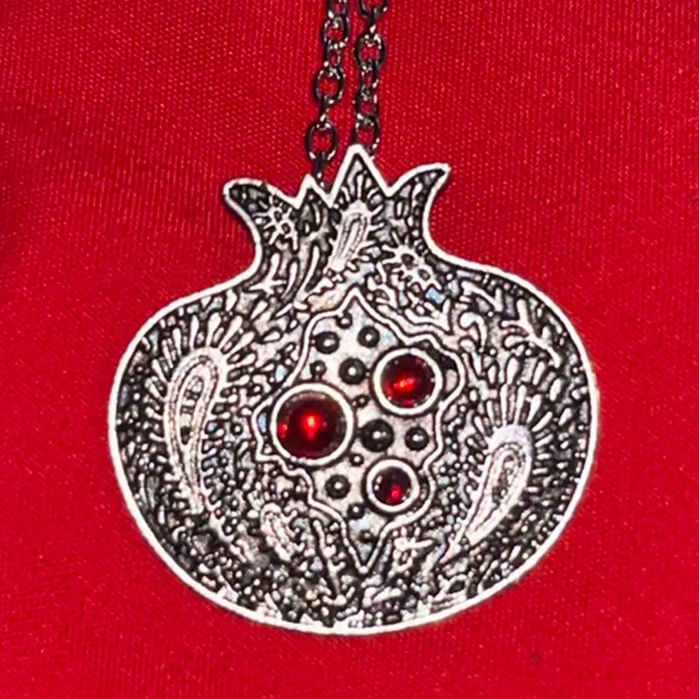 Fruit of the Dead~ Pomegranate Persephone Adonis Greek Gods Spinel Seed Necklace - Picture 10 of 11